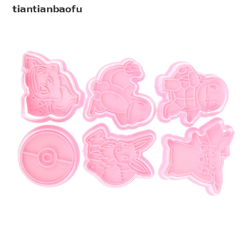 6 Pcs / set Cetakan Kue Desain Kartun Anime Pikachu Pokemon Untuk Hadiah