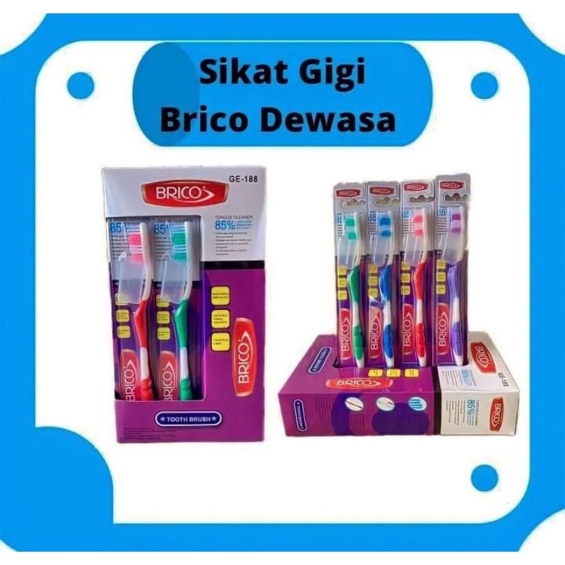 (1pcs) Sikat Gigi Dewasa Brico / Sikat Gigi Dewasa