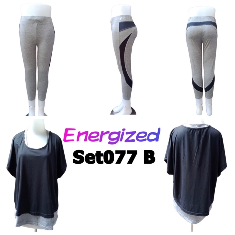 Set077 baju sport set dengan celana energized M