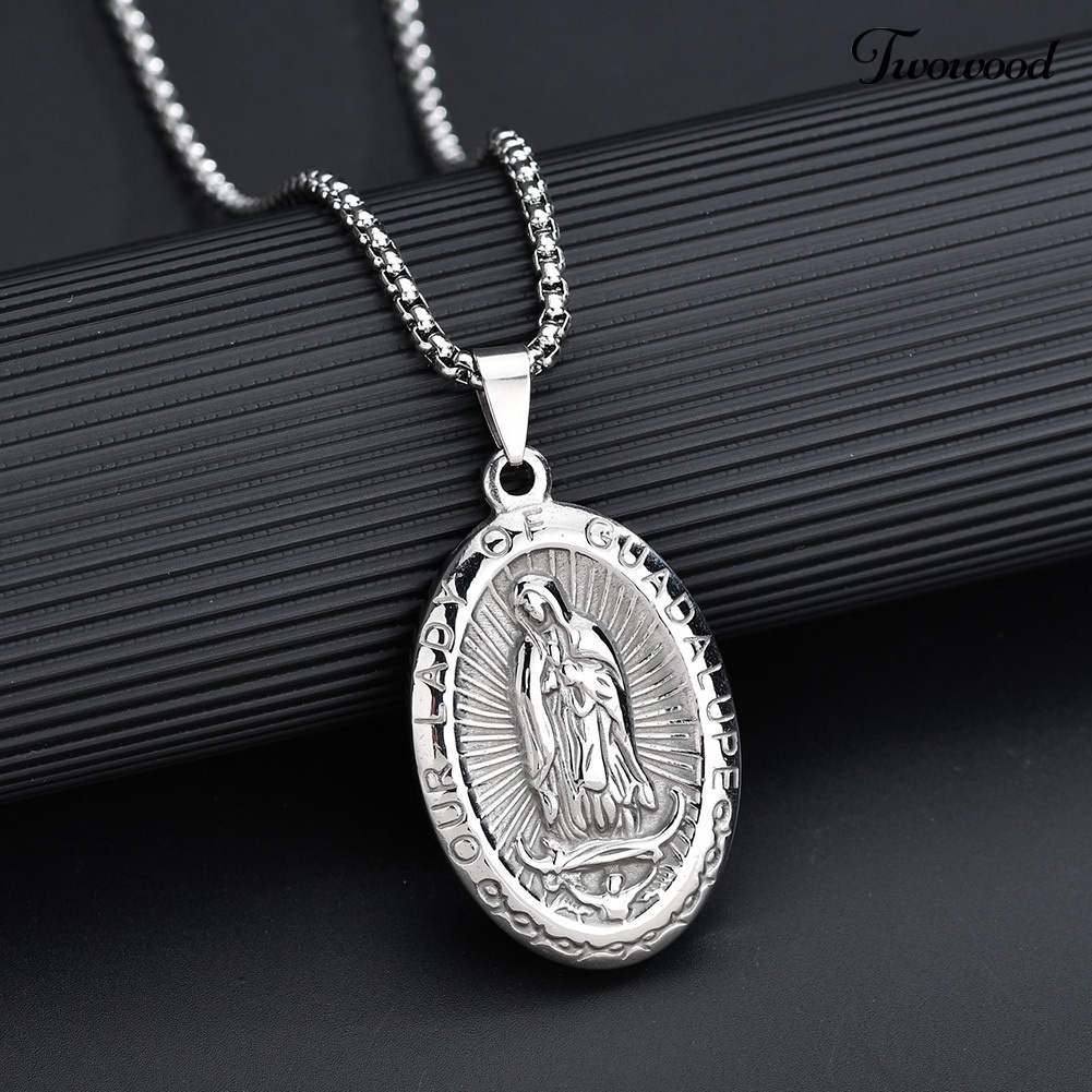 Kalung Dengan Liontin Bentuk Virgin Mary Guadalupe Untuk Hadiah