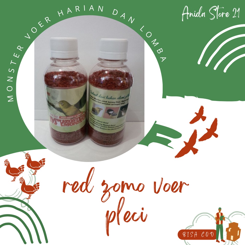 Red Zomo Voer Pleci Zomo My Zosterops Monster Voer Harian Dan Lomba