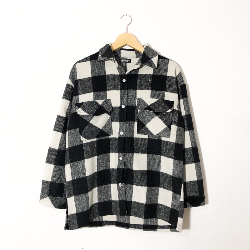 HOTPING PLAID WOOL FLANNEL