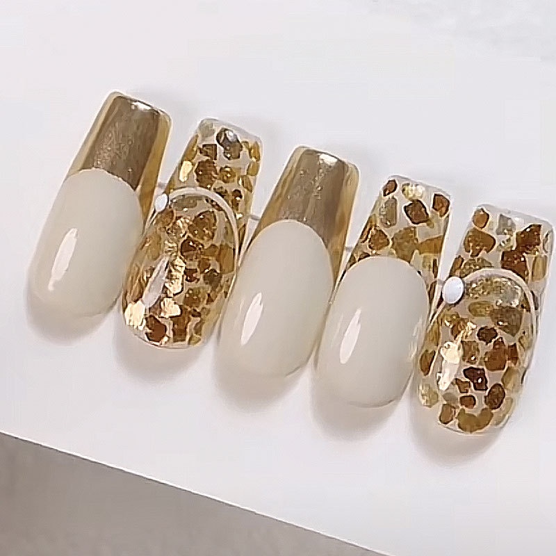 Aksesoris Hiasan Shell Gold Nail art/ Pecahan Kulit Kerang Dekorasi Kuku Nail art UV LED
