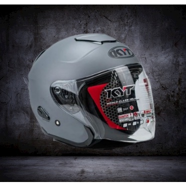 Helm KYT Kyoto R Solid Ashphal Grey Gorilla / KYT Kyoto Asphalt / KYT Kyoto Gorilla Grey-HELM KYT KY