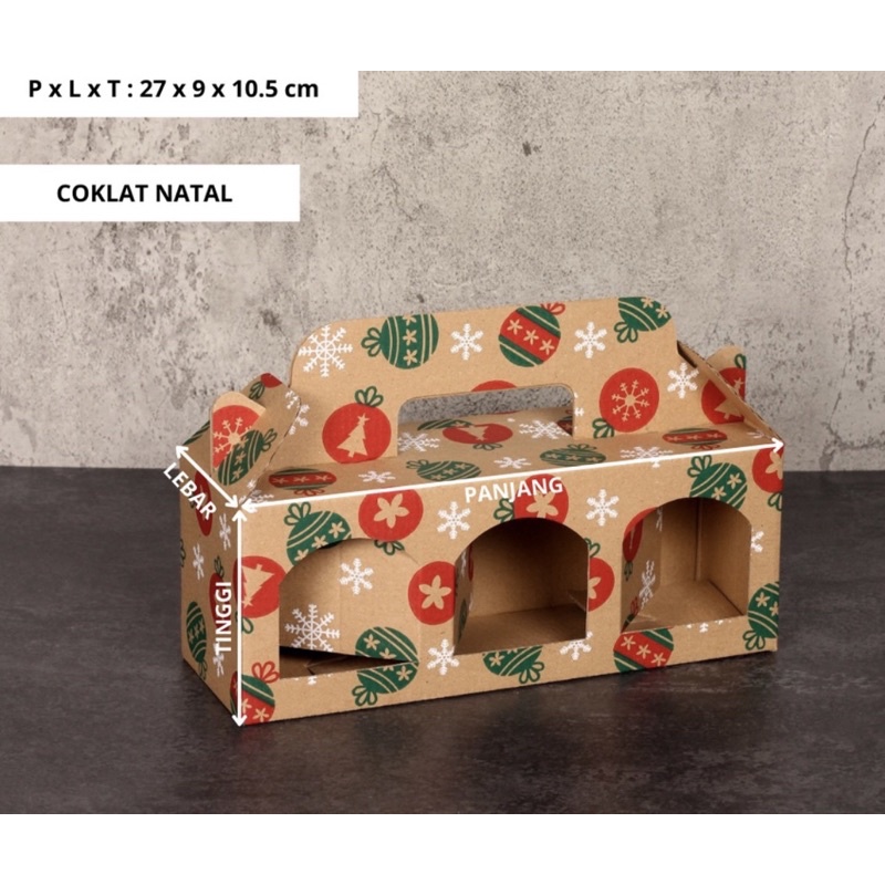 

Kotak Hampers Natal / Christmas Box Toples/ Kotak Packaging Kue Kering Natal