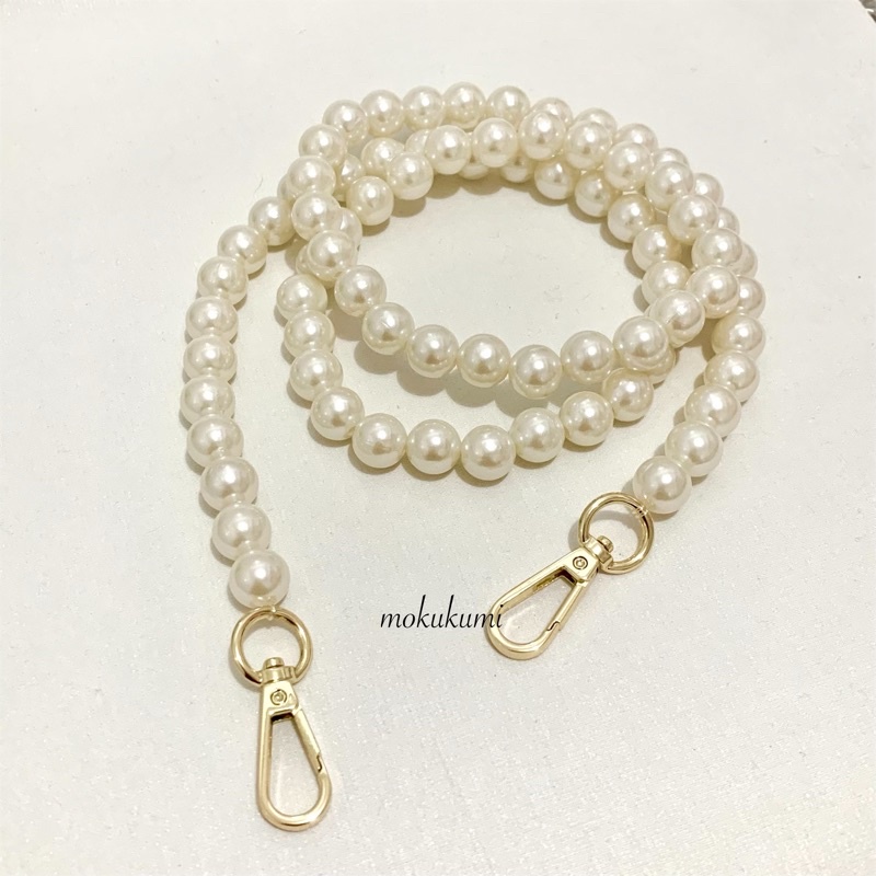tali rantai mutiara tas / pearl bag strap extender panjang pendek custom request