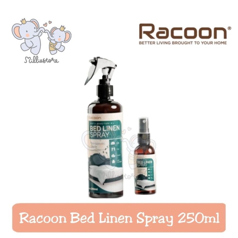 RACOON Bed Linen Spray 250ml | Anti Tungau Kasur (Free Travel Size 60ml)