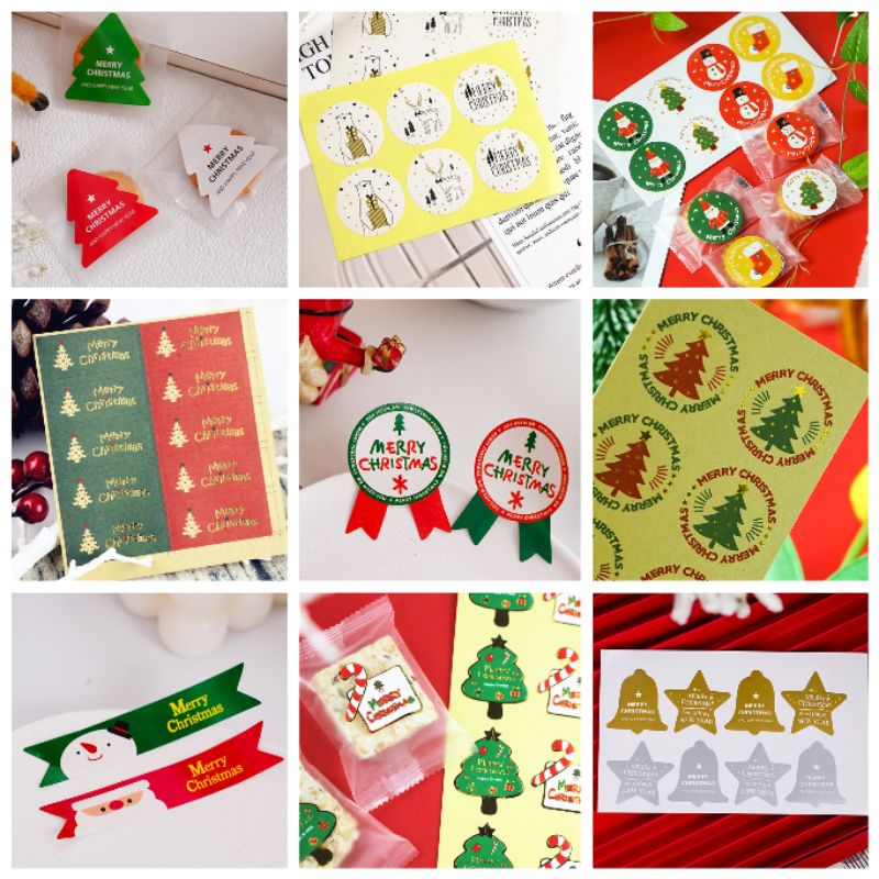 

Stiker Label Natal Christmas Premium Bahan Embos