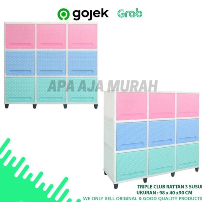 

CLUB TRIPLE CLUB FLIP RATTAN 3 SUSUN - TCFR CLUB 3 S - LEMARI PLASTIK stock ready