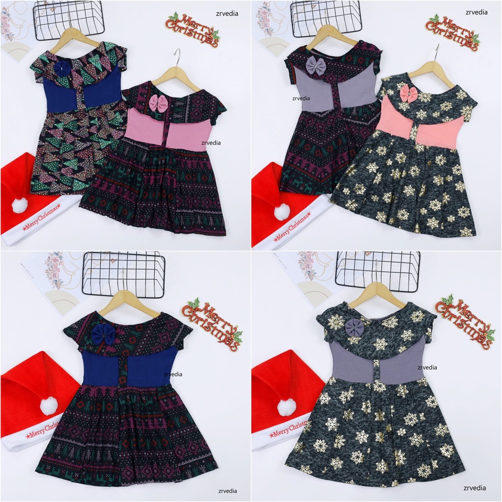 [NATAL] Dress Evelin uk Bayi - 2 Tahun / Dres Yukensi Baby Baju Anak Perempuan Gaun Pesta Murah Kiosbalitaaprillia