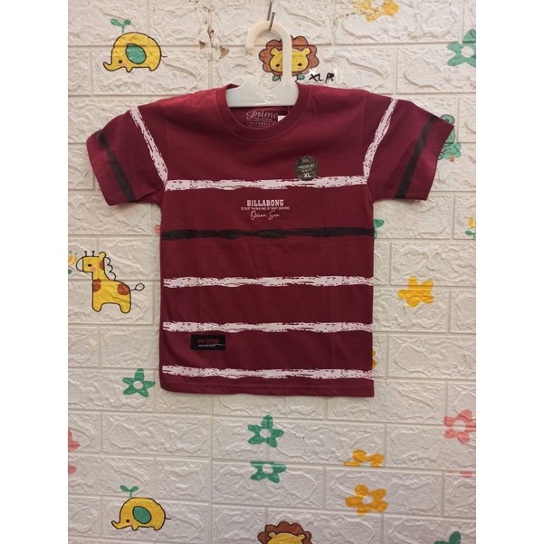 Kaos atasan anak kids umur warna merah tua 2-7 tahun