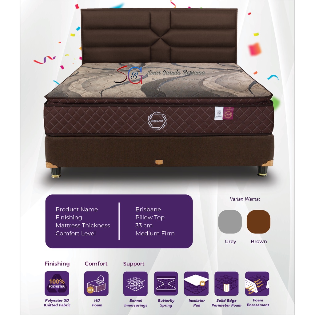 Jual KANGAROO SPRING BED TYPE BRISBANE / KASUR TIDUR SPRING BED TINGGI