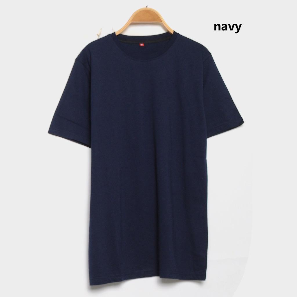 Kaos polos seragam Navy Blue cotton combed 30s lengan pendek