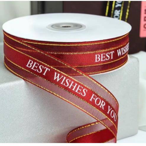 

BEST SELLER 9037 PAKET RESELLER RIBBON pita HBD BEST WISHES 1 ROLL 45 M ribbon bunga flower ㄼ