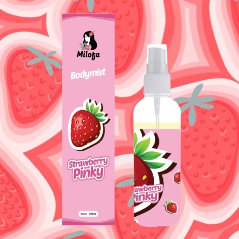 GEN - [BPOM] Parfum Body Mist Milofa Strawberry Pinky 100ml Premium / Parfum Strawberry Pinky 100ml Best Seller / Parfum Wanita Wangi Tahan Lama