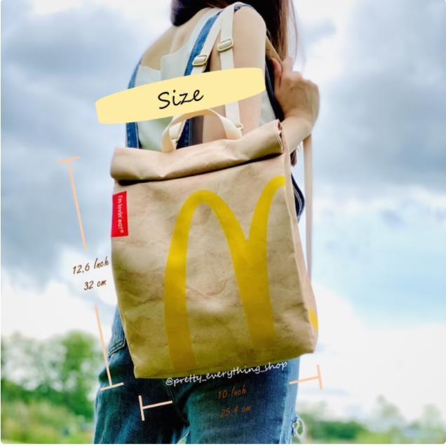 Sera McDonald s Schoolbag Paper Bag Ransel Ransel Wanita Tas Kapasitas Besar Mahasiswa Kelas Kasual Buku Merah Kecil dengan Gaya Yang Sama