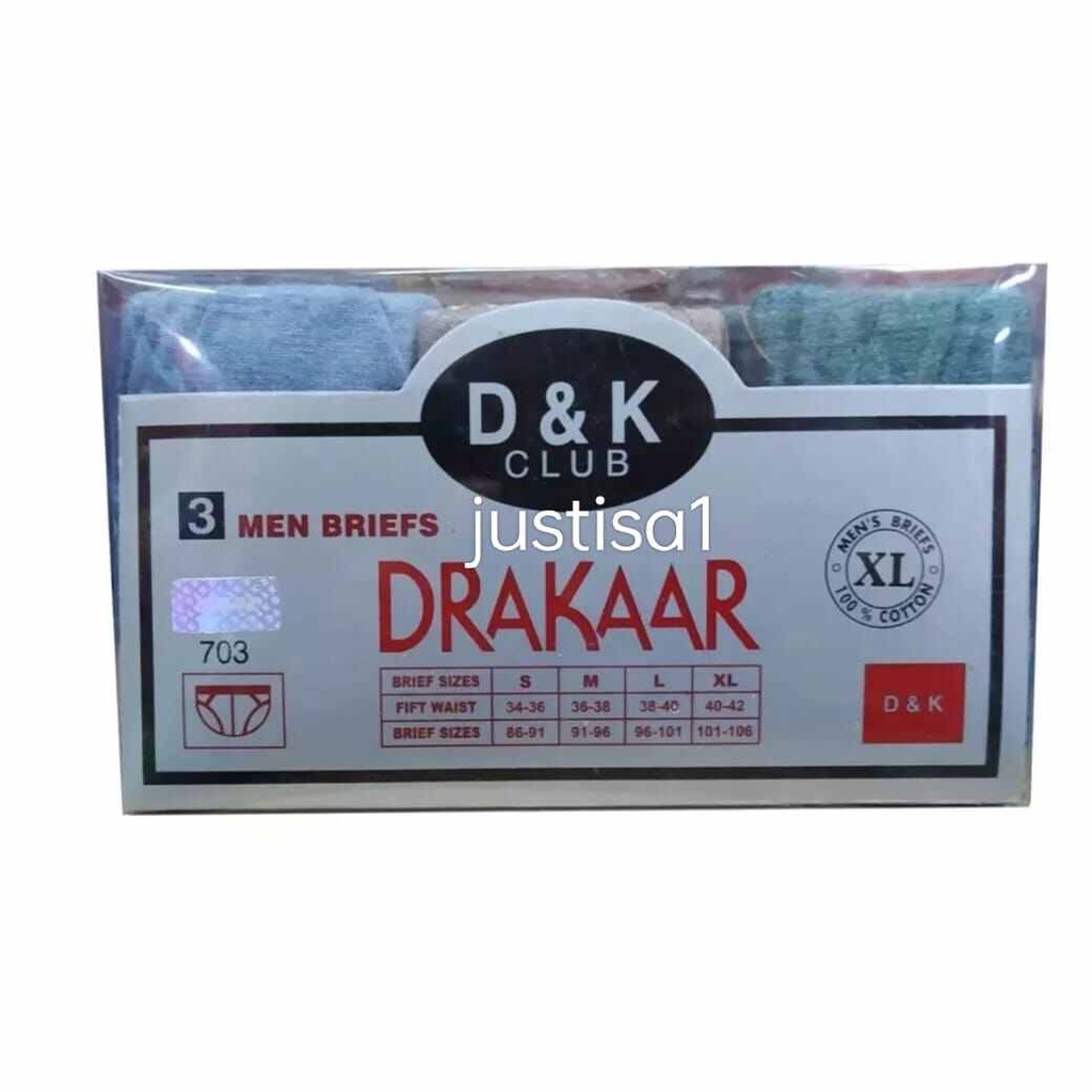DR..Grosir 3 PCS CELANA DALAM PRIA DEWASA DRAKAAR MIKA 1 Box Isi 3Pcs KWALITAS OKE/TERMURAH