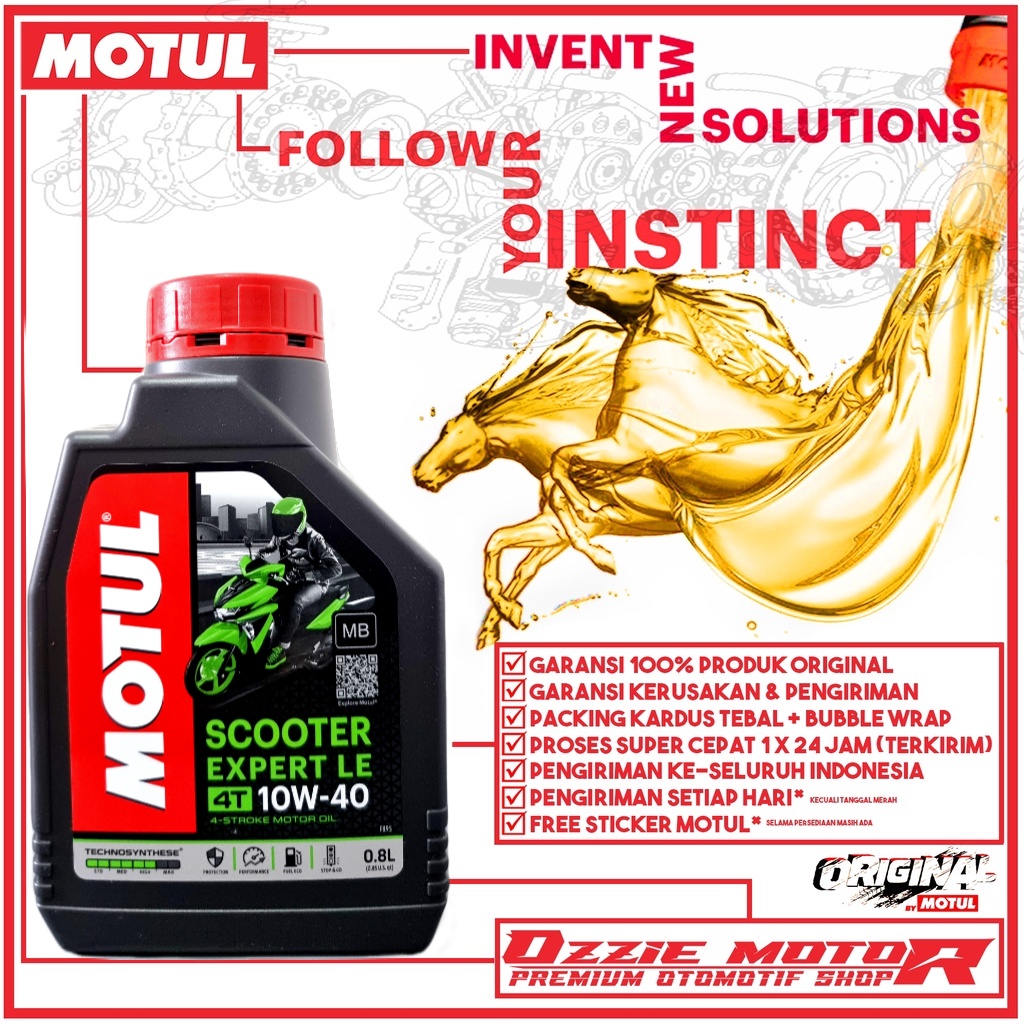 MOTUL SCOOTER EXPERT LE 800ml 10W40 OLI MOTOR IMPORT ORIGINAL