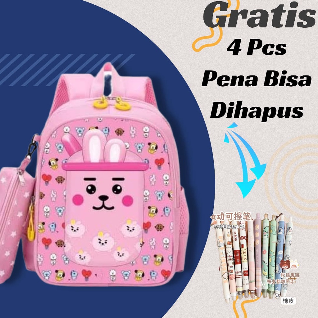 GTB Tas Ransel Anak Perempuan Tk Karakter Boba Gratis Pena Bisa Di Hapus Terbaru 2022