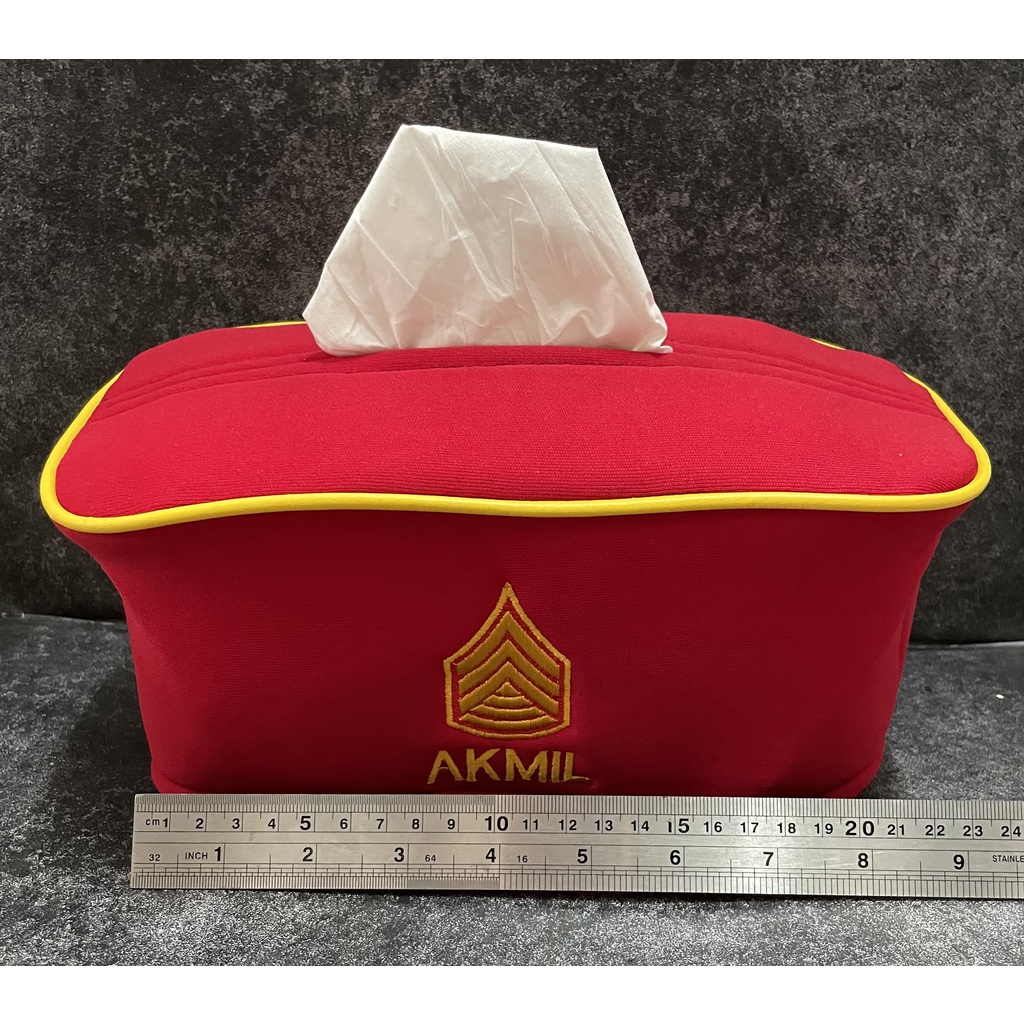 Kotak Tissue Akmil (Merah) - Tempat Tissue Mobil - Tissue Box Akmil