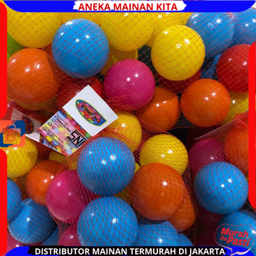 Mainan Bola Mandi Anak isi 25 Pcs Warna Warni Bola Mandi Anak BerSNI