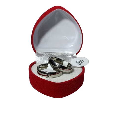 COD KK!!! CINCIN Kawin POLOS MATA Dapat 2 pcs Dan Free Box Cincin Model Love Berlapis Emas