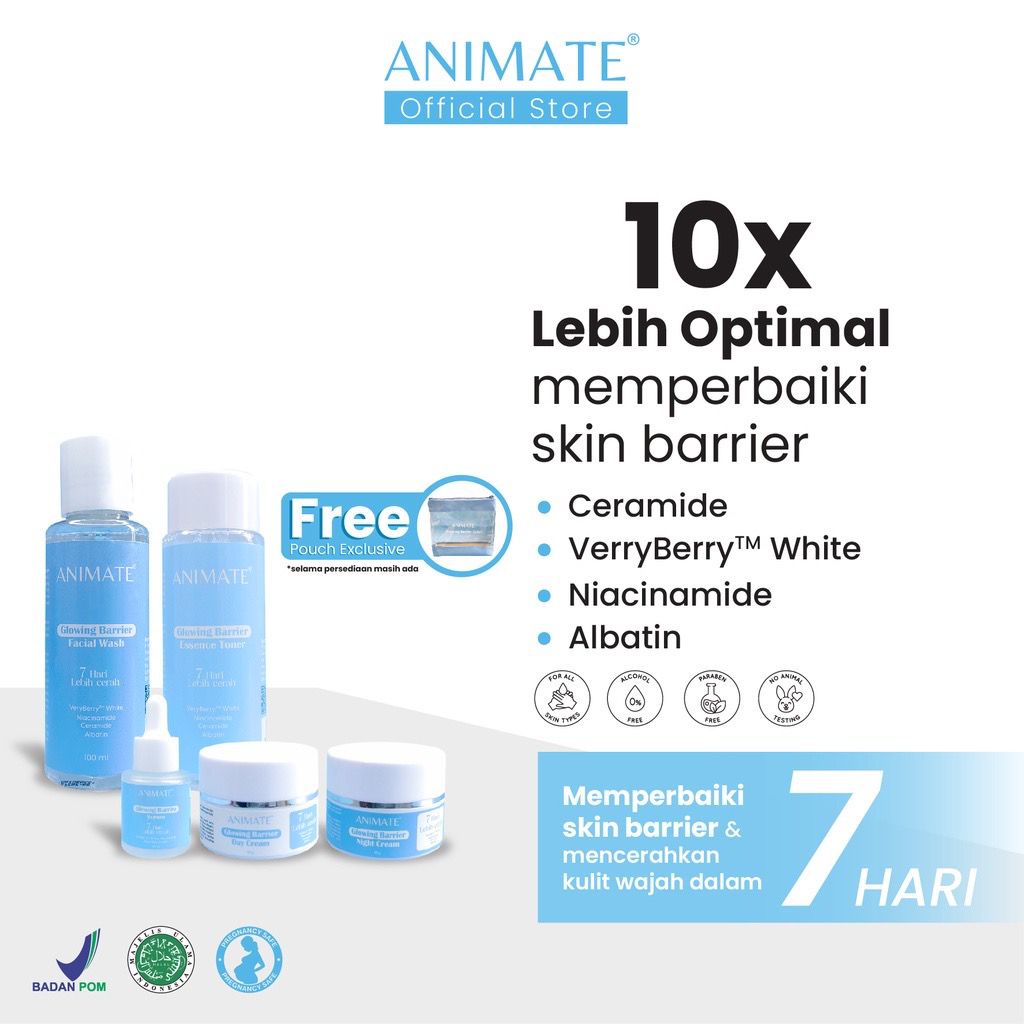 ANIMATE Glowing Barrier Skin Repair Series 5in1 (FREE POUCH &amp; MINI GOLD)