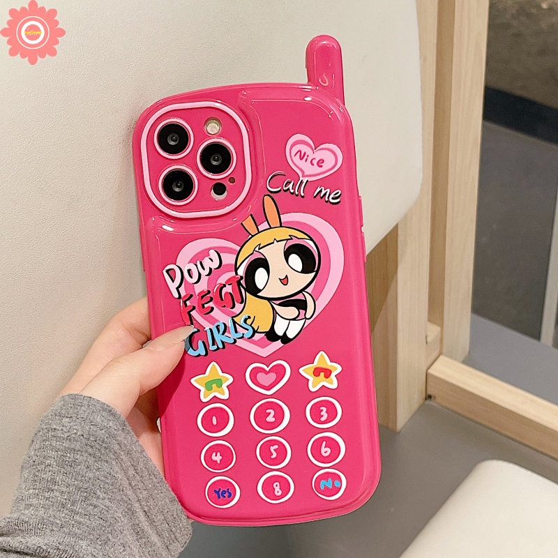 Soft Case Desain Kartun Powerpuff Girls Heart Gaya Retro Vintage Untuk iPhone 11 12 13 14 Pro MAX 14 7 8 Plus XR X XS MAX