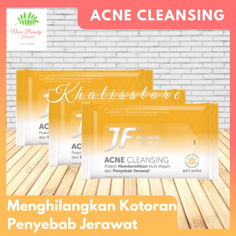 JF Sulfur Acne Cleansing Wet Wipes Tissue Basah Tisu Wajah Jerawat