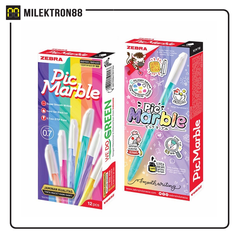 

ZEBRA Pic Marble Semi Gel Ink Pen 0.7 mm (Pack)