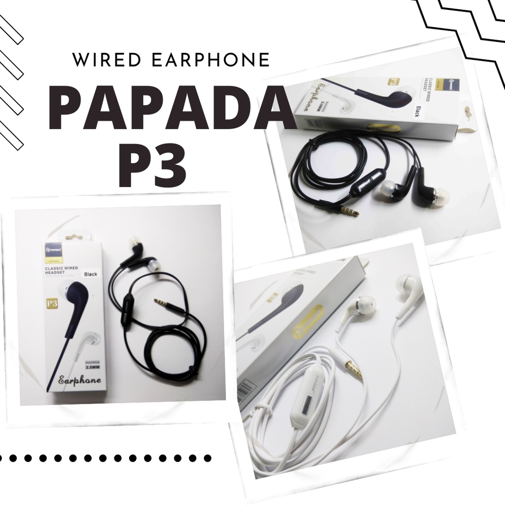 [P1 P2 P3] Handsfree Earphone Headset Papada Super Bass Handsfree in ear Papada 3.5mm Super High Stereo Handsfree Murah Headset Ori Papada P1 P2 P3