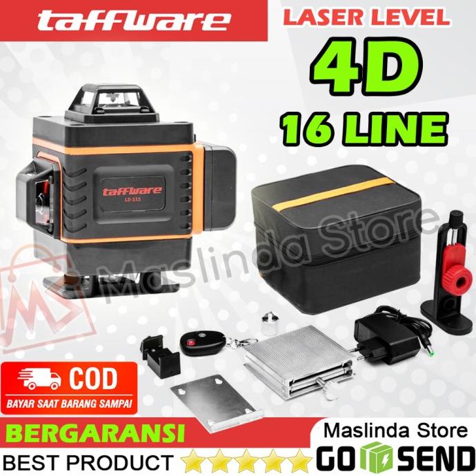 Laser 16 Line 4D Leveling Meteran Remot Sinar Hijau Waterpass TAFFWARE barang promo