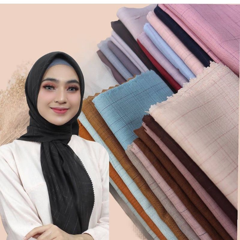NEW GROSIR ISI 10 PCS Segiempat Sandi morse lasercut Azara voal waffle lc voal wafle murah JILBAB TE