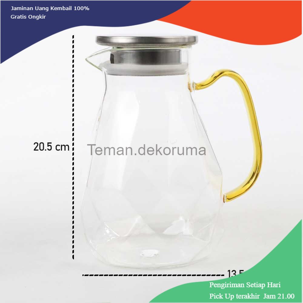 TD - PR BORREY Teko Pitcher Teh Chinese Teapot Glass 1500ml - BRO-046