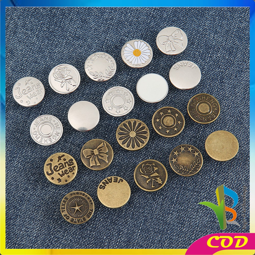 RB-P202 Kancing Celana Jeans Kancing Jepret Pinggang Adjustable / Kancing Motif Daisy Multifungsi  / Magic Button