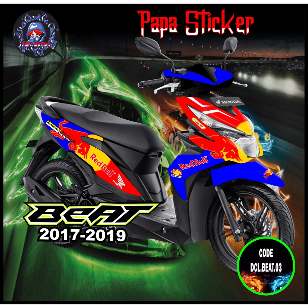 Decal STIKER BEAT FULL BODY Sticker FullBody Beat Esp Tahun 2017/2018/2019 keren 03 red bull