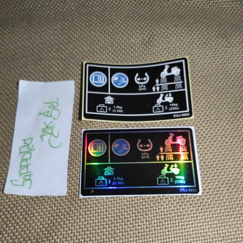 STICKER WARNING PERINGATAN HONDA BEAT PCX SCOOPY NEW