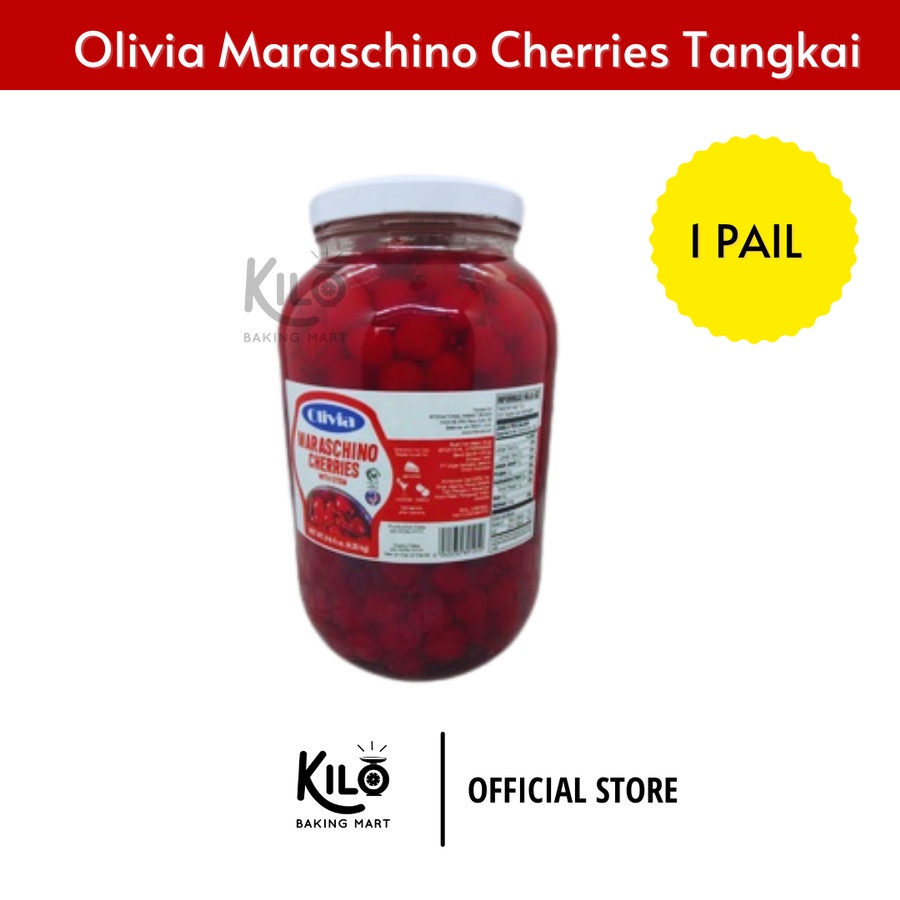 

Olivia Maraschino Cherries Ceri Tangkai 1 Pail / Cherry Red Tangkai