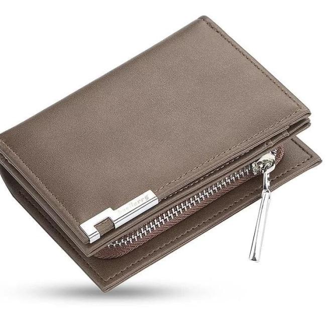 TMALL - Dompet Baellerry Pria Kulit Panjang Kartu Lipat Impor D025 - Abu-abu