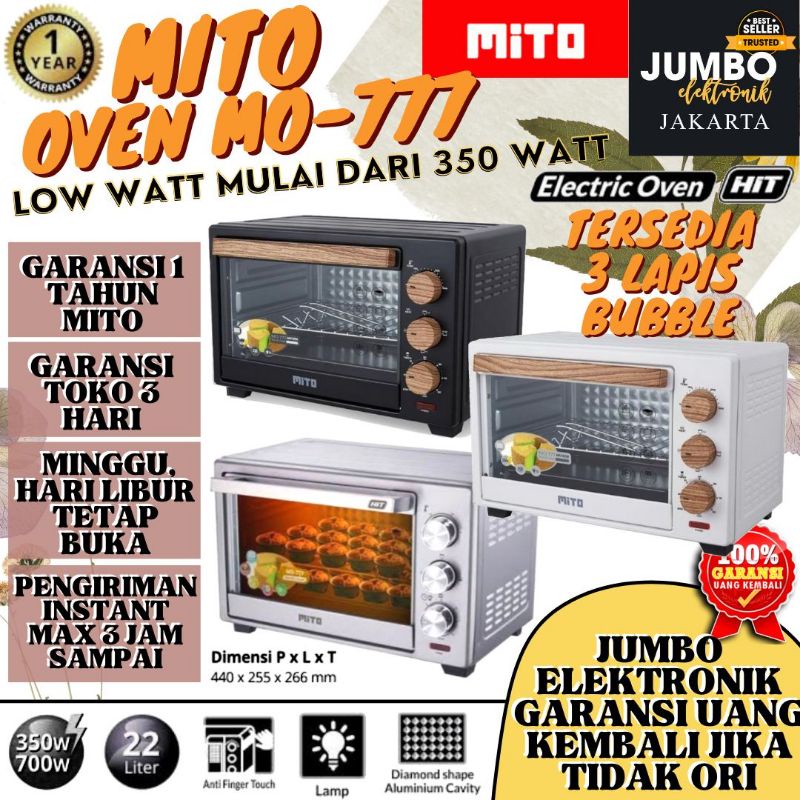 Oven Mito MO 777 Oven Mito MO 777 Hit 22 liter Oven Mito Low Watt MO777 Mito Oven Listrik Oven Mito 
