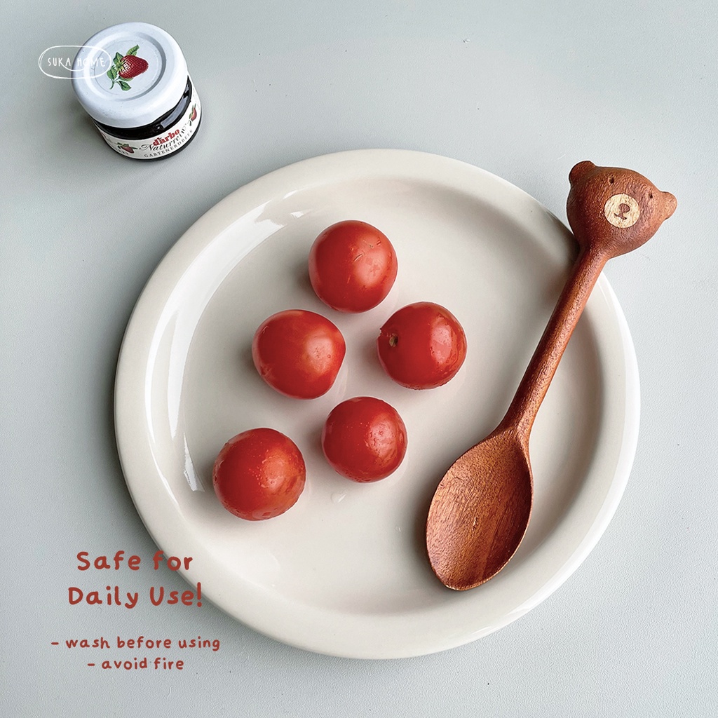 Sendok Makan Kayu Lucu Bear Wooden Spoon ala Korea Peralatan Makan Pengaduk Madu Food Grade by Suka Home