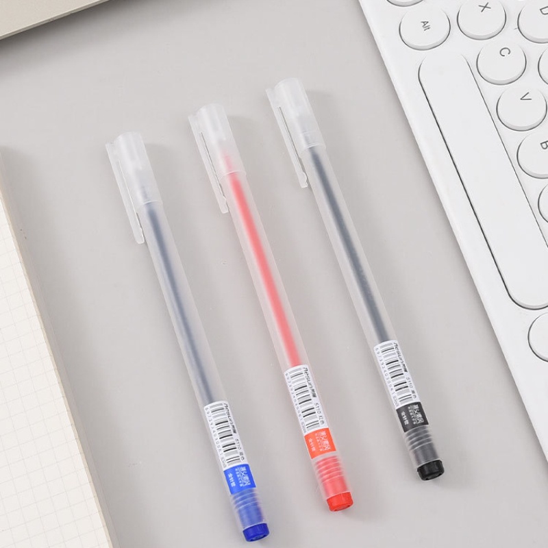 1pc Pulpen Tinta Hitam 0.5mm Bahan Plastik Transparan Anti slip Untuk Kantor