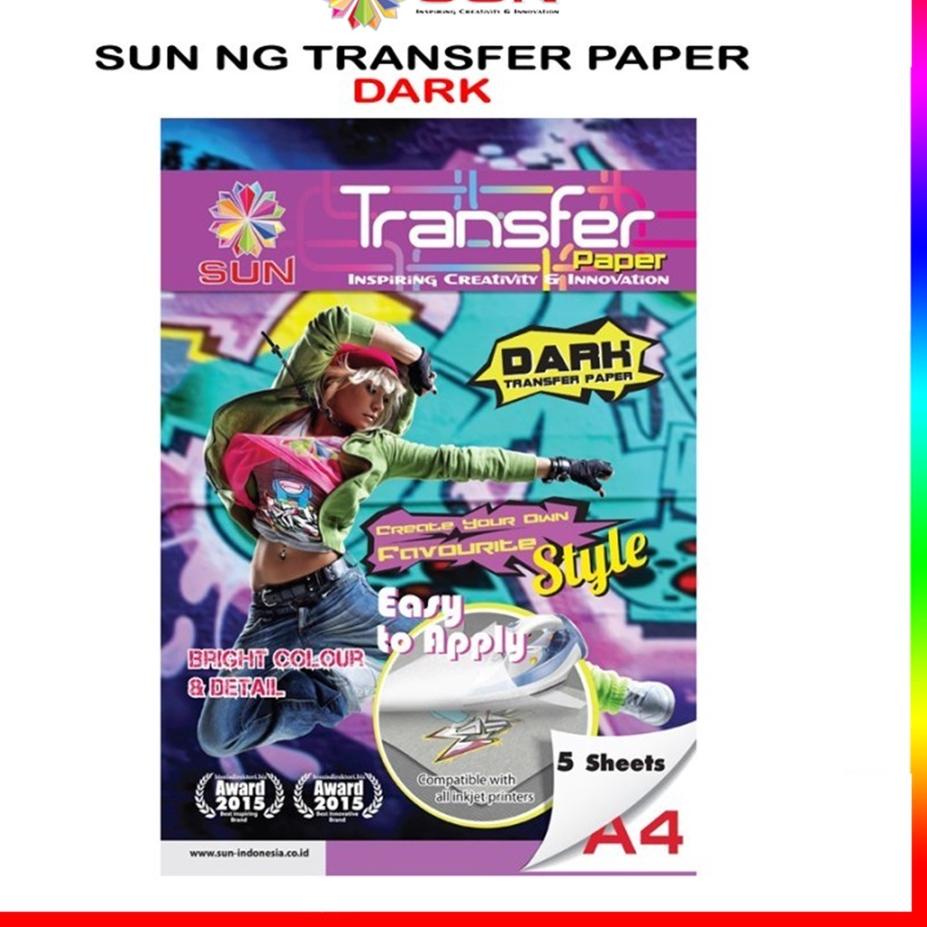 

Kertas Sablon Kaos Katun Gelap / Cerah A4 - SUN Next Generation Transfer Paper Dark / Light ㅏ