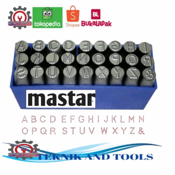 

Dijual perkakas SM. huruf ketok set bintik MASTAR GERMANY 14mm 27pcs A-Z sta Diskon
