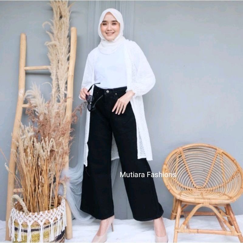 BEST SELLER CELANA KULOT JEANS BELAKANG KARET/ KULOT JEANS MOZZA M L XL XXL