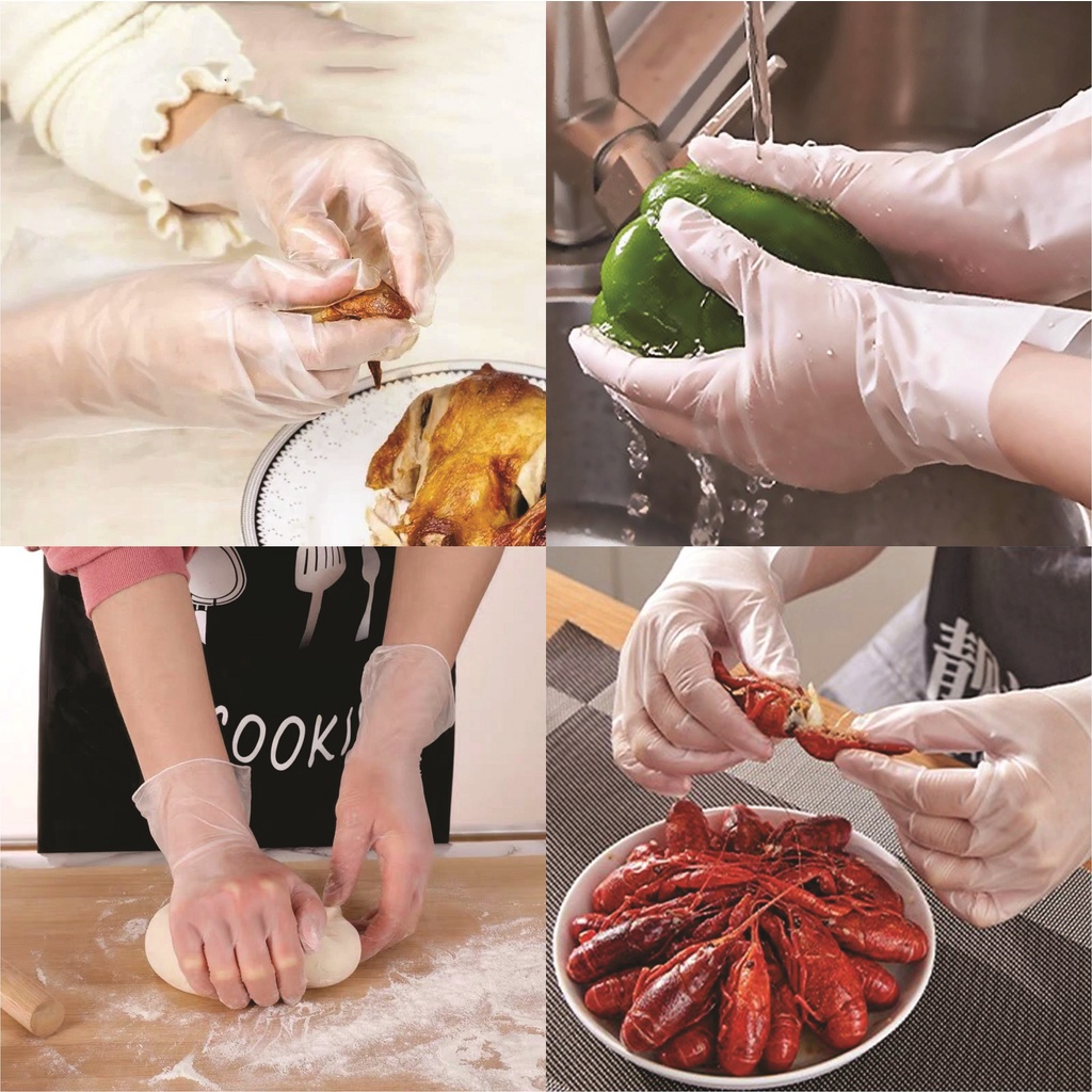 Disposable TPE Food Grade Gloves / Sarung tangan TPE Non Toxic Eco Friendly - 100 pcs