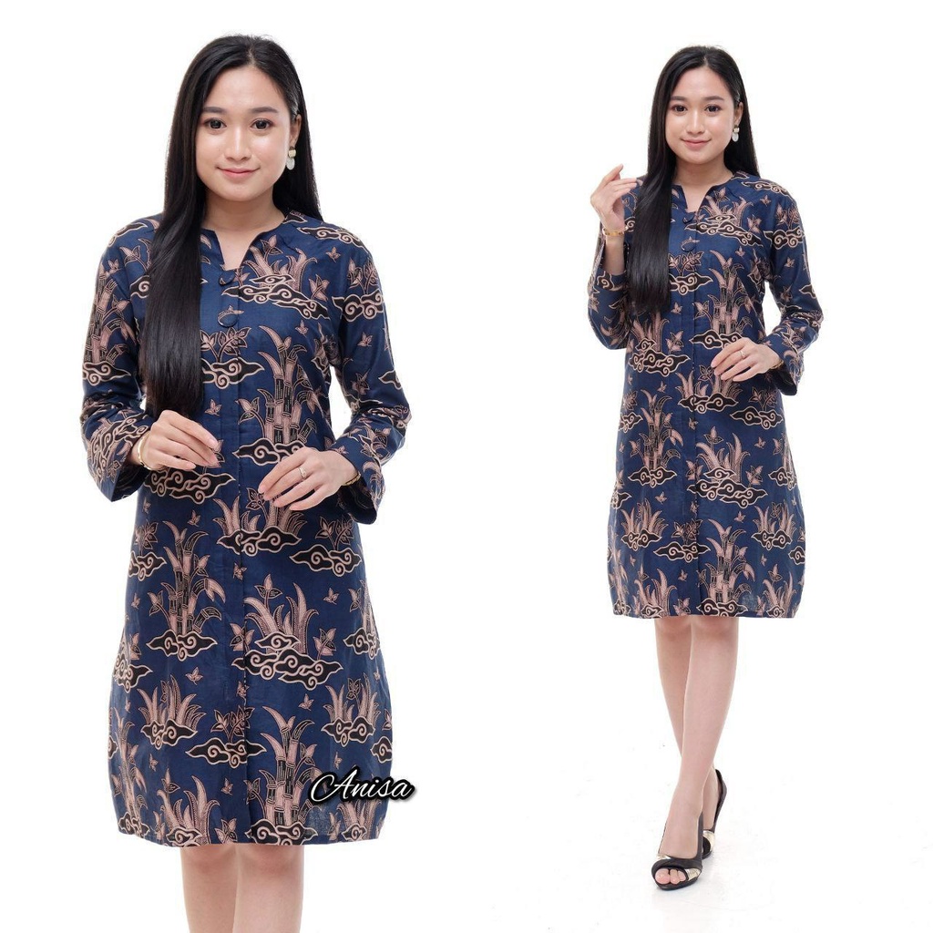 Baju Batik Wanita Modern Tunik Batik Atasan Batik Kerja Wanita Blouse Batik Kantor Seragam Batik Modern M L XL XXL