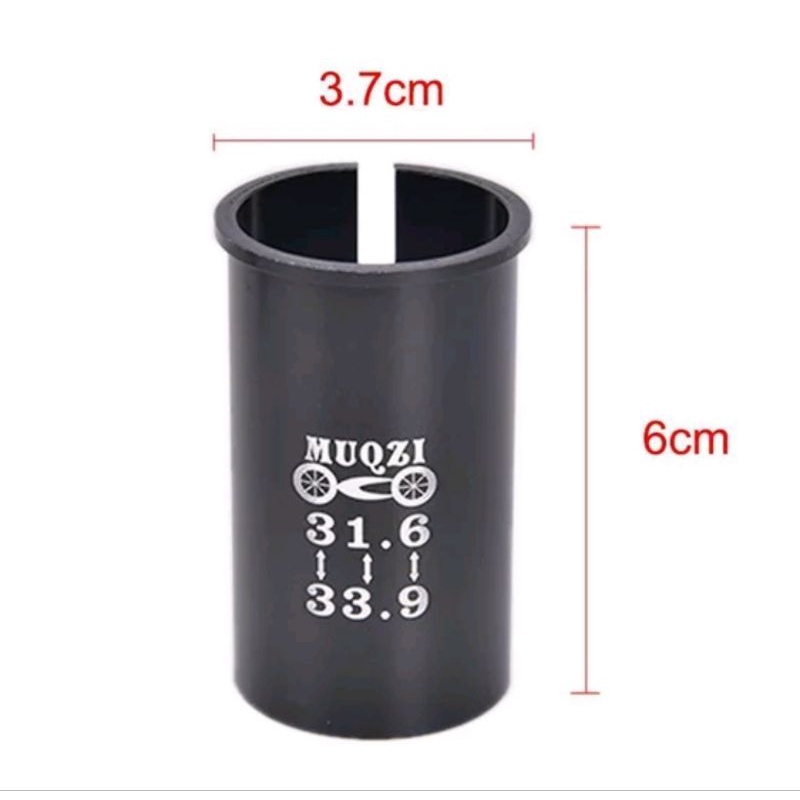 adaptor adapter seatpost 33.9 to 31.6 mm seat tube seattube converter sleeve sepeda lipat tiang sadel saddle