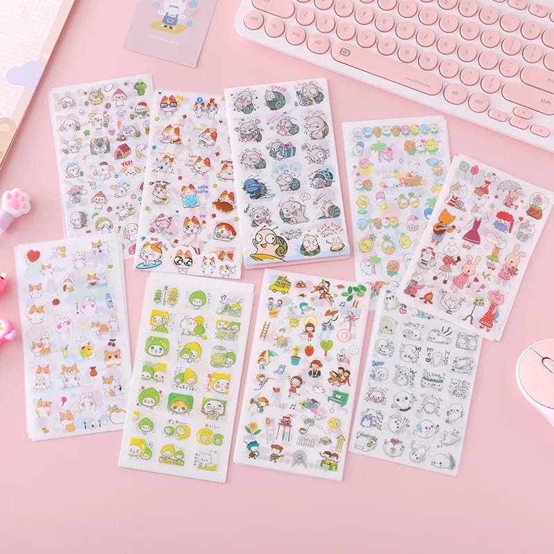 

【COD】Stiker Motif Untuk Dekorasi Handbook Diy/sticker botol/stiker gelas/stiker kalender-Sq