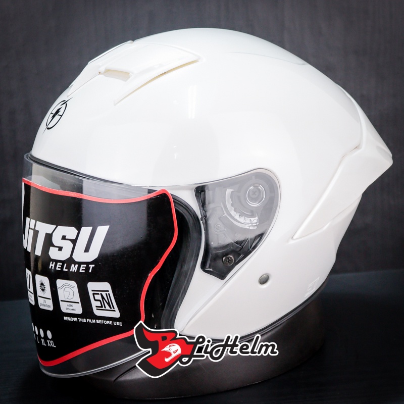JITSU HELM JS1 SERIES SOLID | WHITE | PREMIUM - HALF FACE